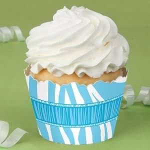  Blue Zebra   Birthday Party Cupcake Wrappers: Toys & Games