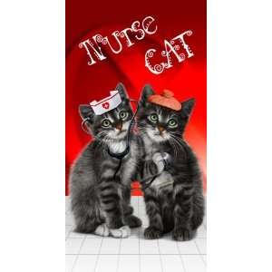  Nurse Cat Kitties Beach Towel 