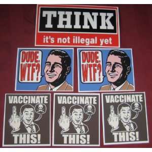  Vaccinate THIS! DUDE WTF? Funny Non conformist Vinyl decal 