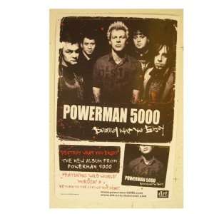   Powerman5000 Poster 2 Sided Powerman 5000 Band Shot 