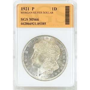  1921 P MS66 Morgan Silver Dollar Graded by SGS: Everything 