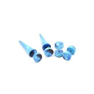  Blue Galaxy Faux Taper And Plug 4 Pack Jewelry