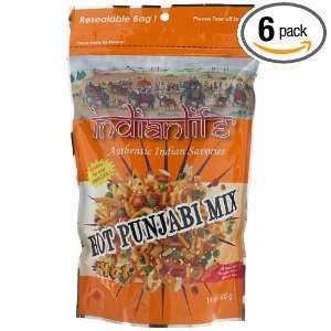 Indianlife Hot Punjabi Mix, 14 Ounce Pouches (Pack of 6):  