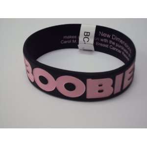  Rubber Wristband I Love Boobies Bracelet Black & Pink 