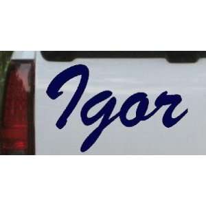  Igor Names Car Window Wall Laptop Decal Sticker    Navy 