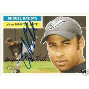  Miguel Batista Signed Blue Jays 05 Topps Heritage Card 