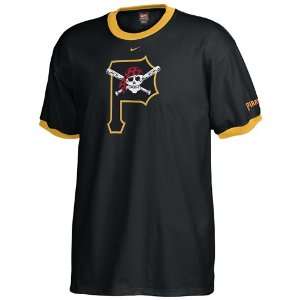   Pittsburgh Pirates Black Changeup Ringer T shirt: Sports & Outdoors