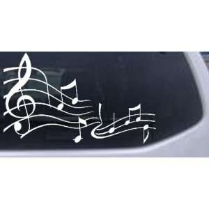  3in X 5in White    Music Scales Car Window Wall Laptop 