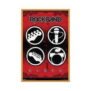  Rock Band Intro Framed Poster: Home & Kitchen