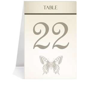   Table Number Cards   Butterfly Taupe #1 Thru #29: Office Products