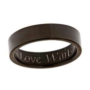 True Love Waits Black Stainless Steel Purity Ring 