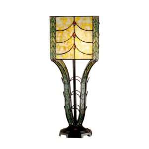 Dale Tiffany TT101006 Calver Table Lamp, Antique Bronze and Art Glass 