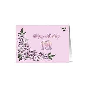   flower frame, Happy Birthday card for a 19 year old Card Toys & Games