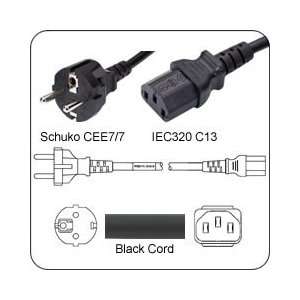  PowerFig PFCEE7/71.0C1398 Power Cord Schuko CEE7/7 Male 