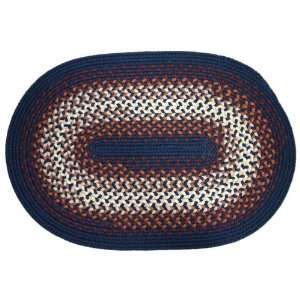   Indoor / Outdoor Rugs   Navy 10x13 Oval Braided Rug: Furniture & Decor
