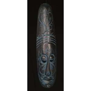  Blue Wise Wood Mask Handcarved From Bali: Home & Kitchen