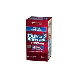  Triple Strength Omega 3 Fish Oil 1360 mg 1360 mg./950 mg 
