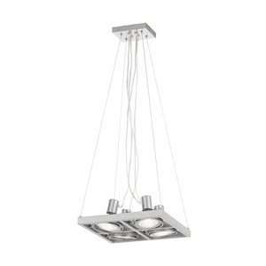   Aluminum Technos 3 Pendant 4Lt Satin Aluminum Chrome