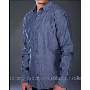  Analog Clothing   Mens Boris L/S Woven Shirt in Navy Blue 