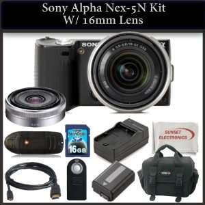  Includes: Sony Nex5N Digital Camera, 18 55mm Sony Lens, 16mm Lens 