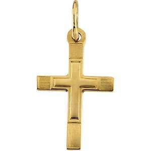  Gold Childrens Etched Cross Pendant 16x9.5mm   JewelryWeb Jewelry