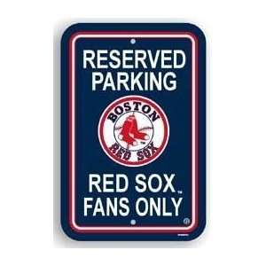 Boston Red Sox Plastic Reserved Parking Sign Reserved Parking: Red 