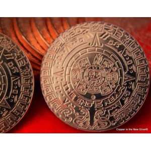 Mayan Aztec Calander The End is Near 999 Fine Copper Bullion Rounds 5 