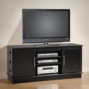    6001 Lorenzo 58 Flat Screen TV Console in Black: Furniture & Decor