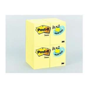   YELLOW 1 1/2 X 2 POST   IT NOTES VALUE PK 24 PADS 