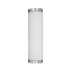   Unique Smooth White Glass Diffuser with Satin Nickel End Caps, 26W 19H