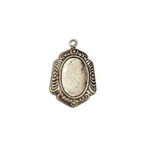  Stampt Antique Pewter (plated) Feathered Edge Oval Setting 