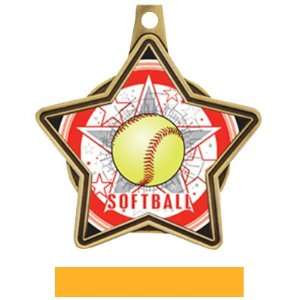  Hasty Awards Custom All  Star Insert Softball Medals GOLD 