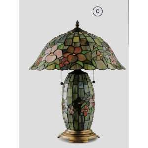 All new item Tiffany style table lamp ina floral pattern on shade and 