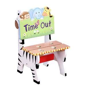   Teamson Handpainted Wooden Sunny Safari Timeout Chair: Home & Kitchen