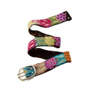   : Handmade Embroidered Wool Belt   Large   Fair Trade: Home & Kitchen