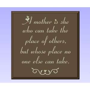 Decorative Wood Sign Plaque Wall Decor with Quote A mother is she who 