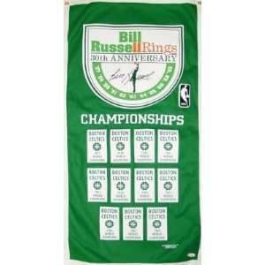 Bill Russell Banner Autographed / Signed Exclusive 30th Anniversary 