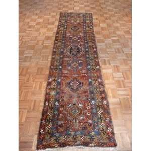  2x10 Hand Knotted Heriz Persian Rug   29x104