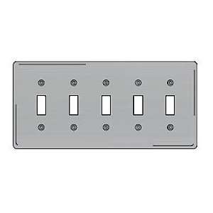  Bryant Ss5 Toggle Plate, 5 Gang, Standard, Satin Stainless 