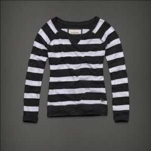 Abercrombie & Fitch Womens Kint Layer Grey Stripe 