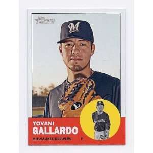  2012 Topps Heritage #201 Yovani Gallardo Milwaukee Brewers 