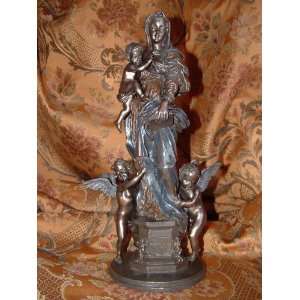  The Virgin Mary Statue Bronze Finish 14h: Home & Kitchen