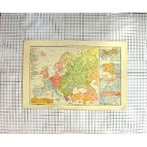    ANTIQUE MAP ETHNOGRAPHIC EUROPE FRANCE SPAIN ITALY