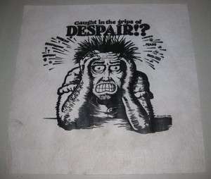 Robert Crumb,Silk screened Artwork,Despair,1986,T shirt Sample,Print 