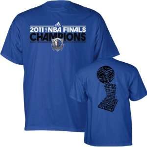   Youth Blue 2011 NBA Finals Champions Roster Trophy T Shirt Sports