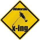 CROSSING SIGN Yellow Gold WATERSKI X ING / XING
