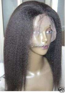 Full Lace Cap 100% Indian Remy Kinky Straight Wig 10  