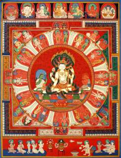 147. Vishnu Mandala Thangka Painting, 31 H NEPAL  
