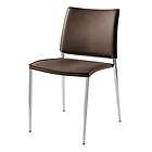 Cortez Dining Chair Brown Leather Modern Chrome Steel