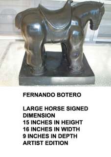 FERNANDO BOTERO BRONZE LARGE HORSE 1 OF 6 SIGNED WITH BASE 